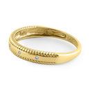 Solid 14K Yellow Gold Edged Double Rope Diamond Ring