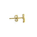 Solid 14K Yellow Gold Simple Overlap Heart Diamond Earrings