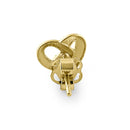 Solid 14K Yellow Gold Simple Overlap Heart Diamond Earrings