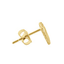 Solid 14K Gold Open Heart Diamond Earrings