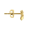 Solid 14K Yellow Gold Pinwheel Diamond Earrings