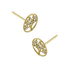 Solid 14K Yellow Gold Tree of Life Diamond Earrings