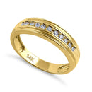 Solid 14K Yellow Gold Half Eternity Men's 0.21 ct. Diamond Band