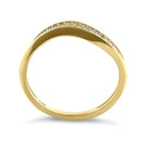 Solid 14K Yellow Gold Curve Diamond Ring