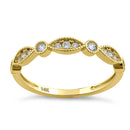 Solid 14K Yellow Gold Elegant Oval & Round Pattern 0.28 ct. Diamond Ring