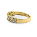 Solid 14K Yellow Gold Cluster 0.39 ct. Diamond Ring