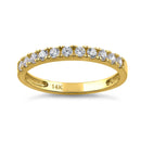 Solid 14K Yellow Gold Classic Single Row 0.45 ct. Diamond Ring