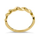 Solid 14K Yellow Gold Wave Twist Diamond Ring