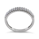 Solid 14K White Gold Double Row 0.42 ct. Diamond Ring