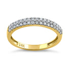 Solid 14K Yellow Gold Double Row 0.42 ct. Diamond Ring