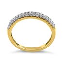 Solid 14K Yellow Gold Double Row 0.42 ct. Diamond Ring