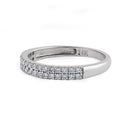 Solid 14K White Gold Double Row 0.42 ct. Diamond Ring