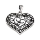 Sterling Silver Heart Filigree Pendant