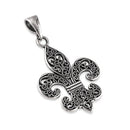 Sterling Silver Gothic Fleur de Lis Pendant