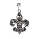Sterling Silver Gothic Fleur de Lis Pendant