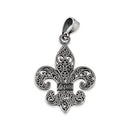Sterling Silver Gothic Fleur de Lis Pendant