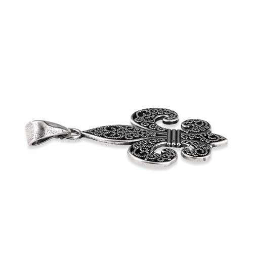 Sterling Silver Gothic Fleur de Lis Pendant