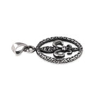 Sterling Silver Fleur De Lis Round Pendant