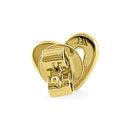 Solid 14K Yellow Gold Heart Diamond Earrings