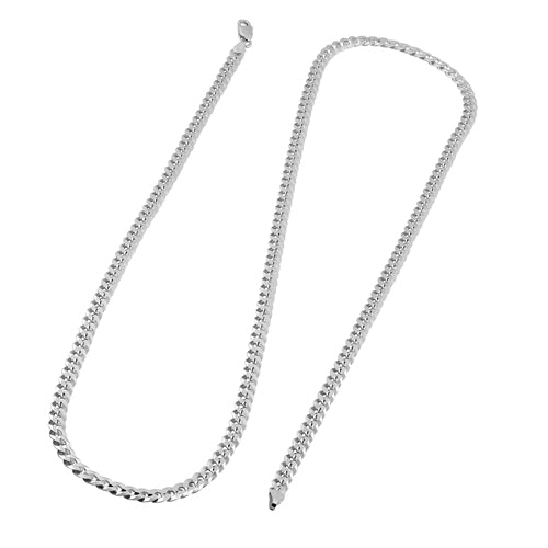 Sterling Silver Flat Curb Chain Necklace 4.45mm