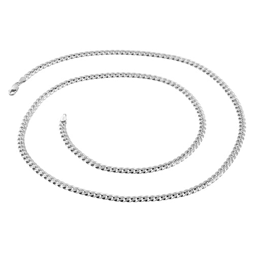 Sterling Silver Flat Curb Chain Necklace 4.45mm