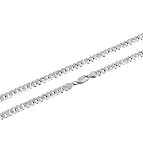 Sterling Silver Flat Curb Chain Necklace 6.5mm