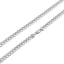 Sterling Silver Flat Curb Chain Necklace 9.45mm