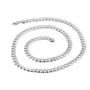 Sterling Silver Flat Curb Chain Necklace 9.45mm