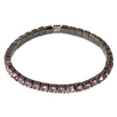 Soft Pink Glass Elastic Tennis Bracelet (Not Sterling Silver)