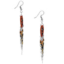 Stainless Steel Dream catcher Brown Beaded Dangle Earrings (Not Sterling Silver)
