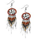 Stainless Steel Dream catcher Brown Beaded Dangle Earrings (Not Sterling Silver)
