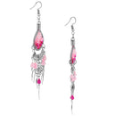 Stainless Steel Triple Pink Tones Woven Drop Earrings (Not Sterling Silver)