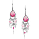 Stainless Steel Triple Pink Tones Woven Drop Earrings (Not Sterling Silver)