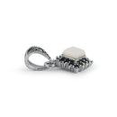 Sterling Silver Mother of Pearl Square Marcasite Pendant