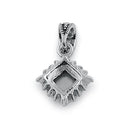 Sterling Silver Mother of Pearl Square Marcasite Pendant
