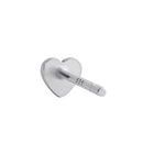 Sterling Silver Diamond Cut Tiny Heart Stud Earrings