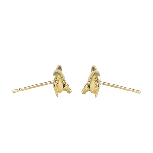 Solid 14K Gold Cute Elephant Head Earrings