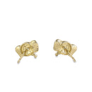 Solid 14K Gold Cute Elephant Head Earrings