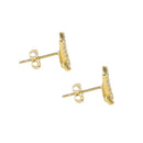 Solid 14K Gold Pink CZ Butterfly Earrings