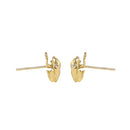 Solid 14K Gold Frog with CZ Earrings