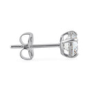 Solid 14K White Gold 4mm .5 ct Round Cut Clear CZ Earrings