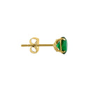 .92 ct Solid 14K Yellow Gold 5mm Round Cut Emerald CZ Earrings