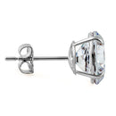 4.08 ct Solid 14K White Gold 8mm Round Cut Clear CZ Earrings