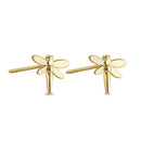 Solid 14K Yellow Gold Dragonfly Earrings