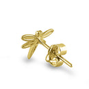 Solid 14K Yellow Gold Dragonfly Earrings