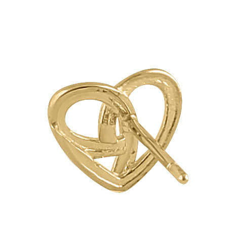 Solid 14K Yellow Gold Triquetra Heart Earrings