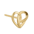 Solid 14K Yellow Gold Triquetra Heart Earrings