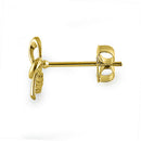Solid 14K Yellow Gold Bow CZ Earrings