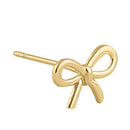 Solid 14K Yellow Gold Bow Earrings
