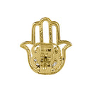 Solid 14K Yellow Gold Hamsa Blue Topaz & Clear Round CZ Earrings